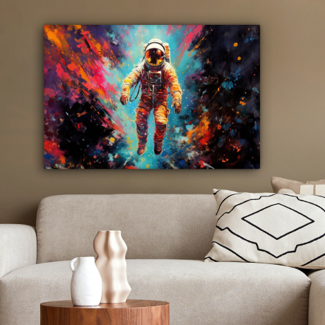 Leinwandbild - Astronaut - Graffiti - Weltraum - Neon-2