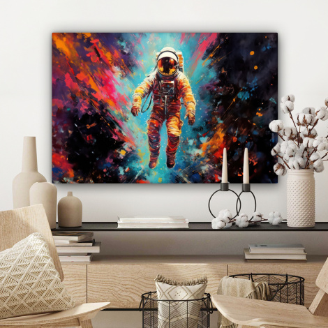 Leinwandbild - Astronaut - Graffiti - Weltraum - Neon-3