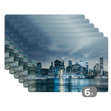 Premium placemats (6 stuks) - New York - Skyline - Winter - 45x30 cm-1