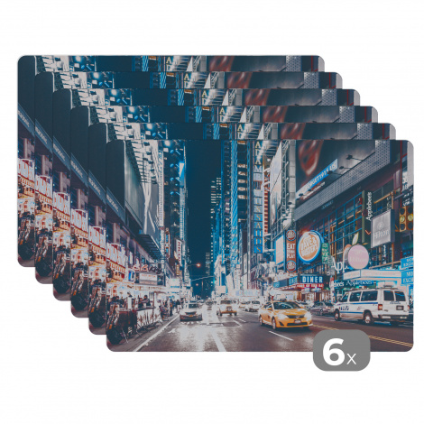 Tischset (6er Set) - New York - Taxi - Times Square - 45x30 cm-thumbnail-1