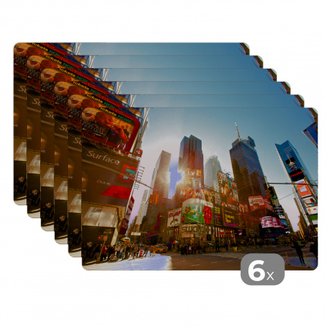 Premium placemats (6 stuks) - New York - Amerika - Reclamebord - 45x30 cm