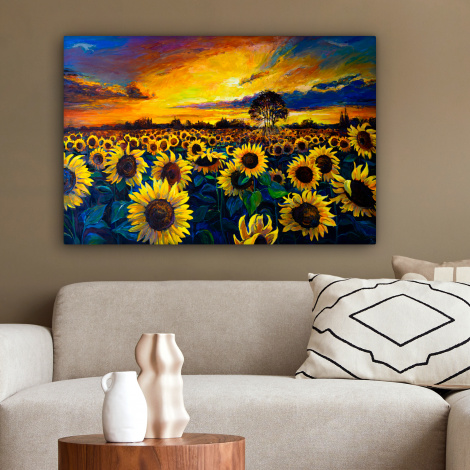 Leinwandbild - Gemälde - Ölfarbe - Blumen - Sonnenblume-2