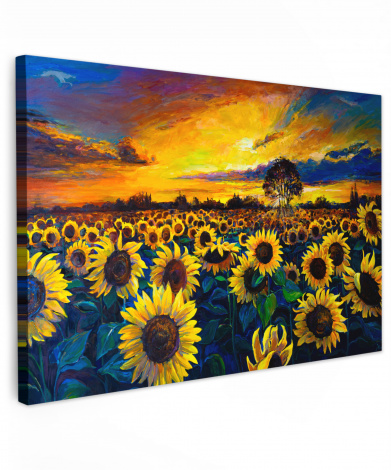 Leinwandbild - Gemälde - Ölfarbe - Blumen - Sonnenblume