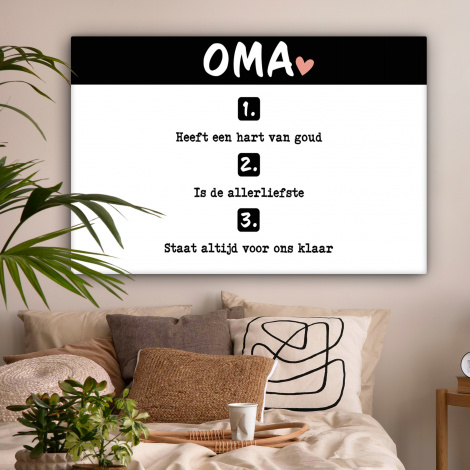 Tableau sur toile - Quotes - Oma is de allerliefste - Spreuken - Oma-2