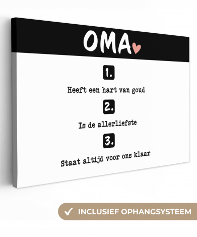 Canvas - Quotes - Oma is de allerliefste - Spreuken - Oma