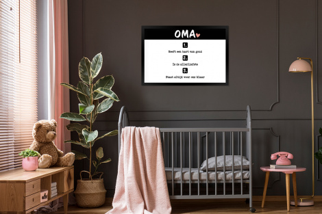 Poster met lijst - Quotes - Oma is de allerliefste - Spreuken - Oma - Liggend-3