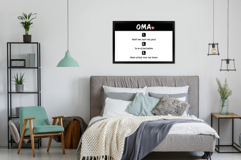 Poster met lijst - Quotes - Oma is de allerliefste - Spreuken - Oma - Liggend-4