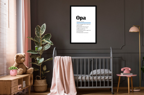 Poster met lijst - Quotes - Opa betekenis - Spreuken - Woordenboek - Staand-3