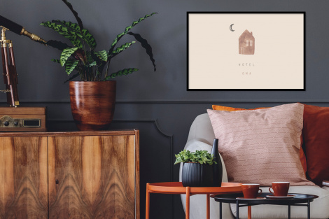 Poster met lijst - Spreuken - Hotel oma - Oma - Quotes - Liggend-2