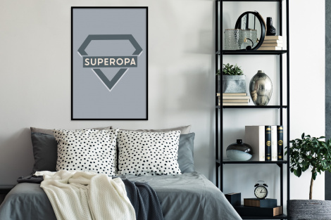 Poster met lijst - Vaderdag - Kado man - Opa - Superopa - Quote - Spreuken - Staand-4