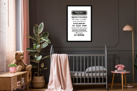 Poster met lijst - Hotel oma - Spreuken - Oma - Quotes - Staand-3
