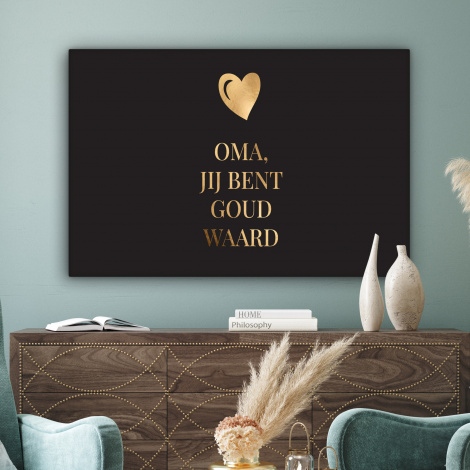 Canvas - Oma jij bent goud waard - Quotes - Spreuken - Oma-3