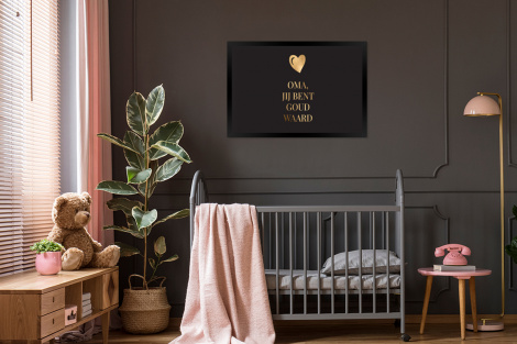 Poster met lijst - Oma jij bent goud waard - Quotes - Spreuken - Oma - Liggend-3