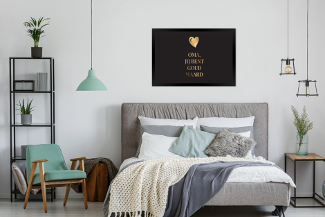 Poster met lijst - Oma jij bent goud waard - Quotes - Spreuken - Oma - Liggend-4