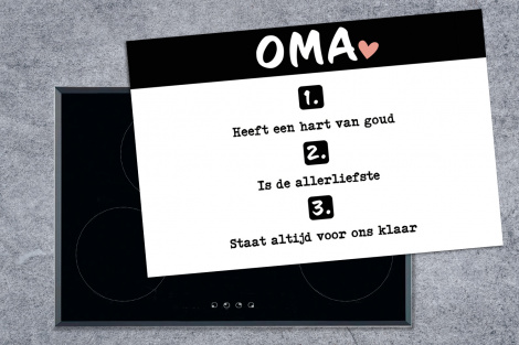 Inductiebeschermer - Quotes - Oma is de allerliefste - Spreuken - Oma