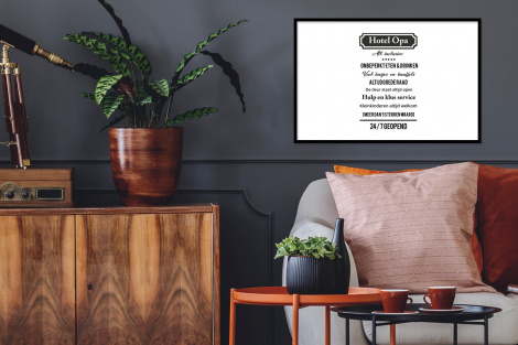 Poster met lijst - Quotes - Hotel opa - Spreuken - Opa - Liggend-2