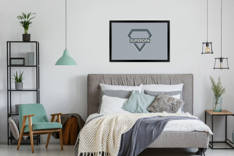 Poster met lijst - Vaderdag - Kado man - Opa - Superopa - Quote - Spreuken - Liggend-4