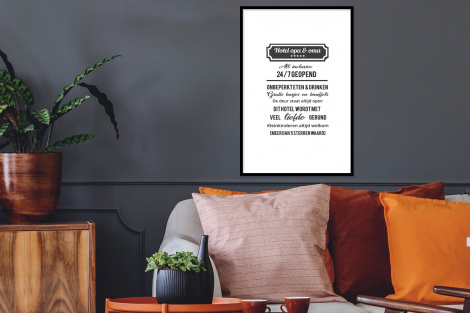 Poster met lijst - Hotel opa & oma - Spreuken - Opa - Quotes - Oma - Staand-2