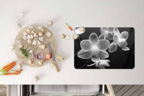 Premium placemats (6 stuks) - Orchidee bloem - zwart wit - 45x30 cm-thumbnail-4
