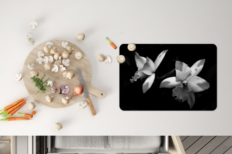 Premium placemats (6 stuks) - Twee orchidee bloemen - zwart wit - 45x30 cm-thumbnail-4