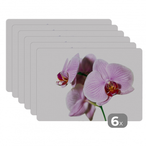 Premium placemats (6 stuks) - Roze orchideebloem - 45x30 cm