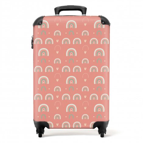 Koffer - Patronen - Regenboog - Hartje - Meisje - Roze