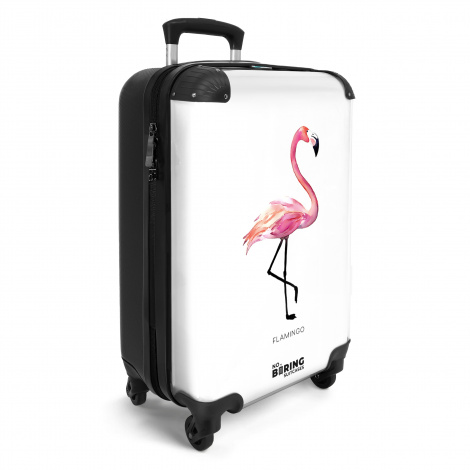 Koffer - Flamingo op witte achtergrond-2