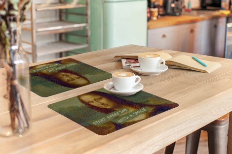 Premium placemats (6 stuks) - Mona Lisa - Da Vinci - Quote - 45x30 cm-3