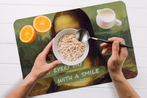 Premium placemats (6 stuks) - Mona Lisa - Da Vinci - Quote - 45x30 cm-2