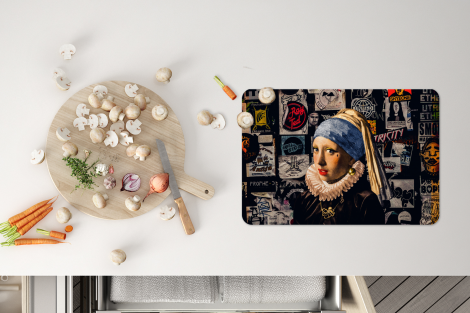 Premium placemats (6 stuks) - Meisje met de parel - Tattoo - Vermeer - 45x30 cm-4
