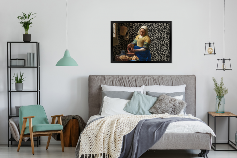 Poster met lijst - Melkmeisje - Kunst - Panterprint - Vermeer - Schilderij - Oude meesters - Liggend-thumbnail-4