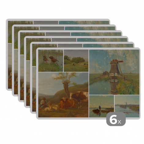 Premium placemats (6 stuks) - Collage - Nederland - Kunst - 45x30 cm