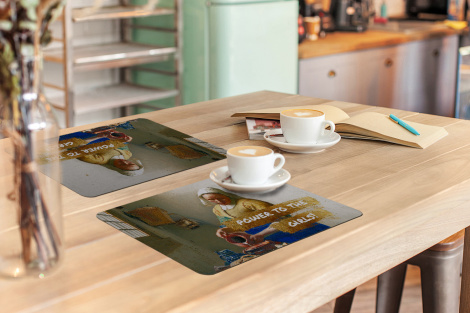 Tischset (6er Set) - Milchmädchen - Vermeer - Zitat - 45x30 cm-3