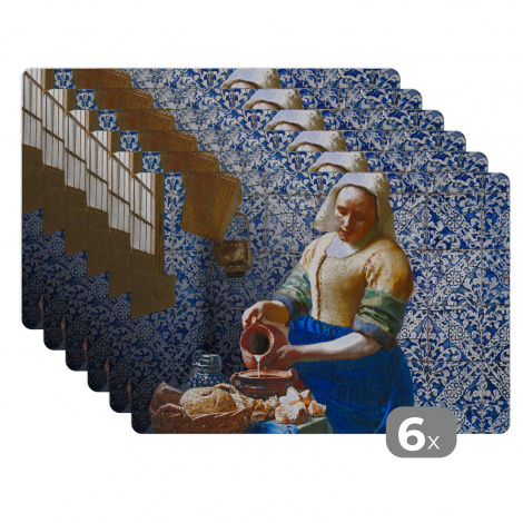 Tischset (6er Set) - Milchmädchen - Delfter Blau - Vermeer - 45x30 cm-thumbnail-1