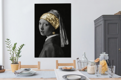 Canvas - Meisje met de parel - Johannes Vermeer - Goud-4