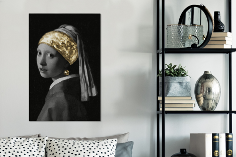 Canvas - Meisje met de parel - Johannes Vermeer - Goud-3