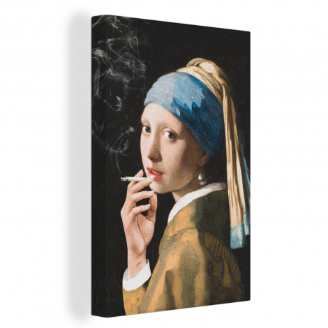 Canvas - Meisje met de parel - Johannes Vermeer - Sigaretten