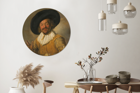 Runde Tapete - Der fröhliche Trinker - Gemälde von Frans Hals-3