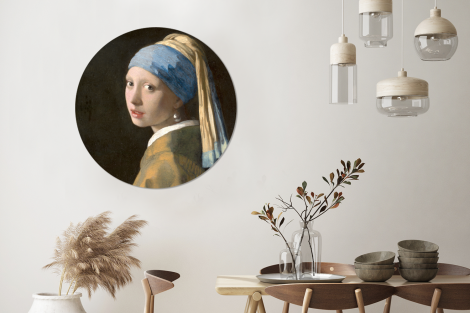 Behangcirkel - Meisje met de Parel - Schilderij van Johannes Vermeer-3