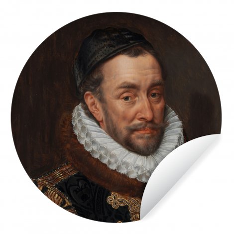 Runde Tapete - Wilhelm von Oranien - Gemälde von Adriaen Thomasz.