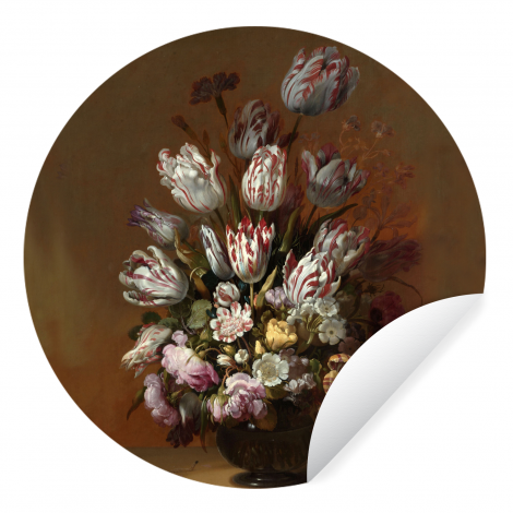 Behangcirkel - Stilleven met bloemen - Schilderij van Hans Bollongier-1