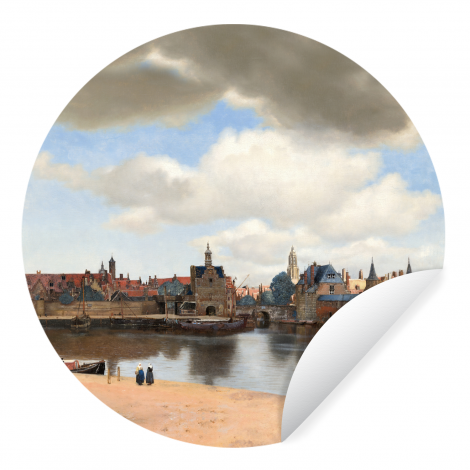 Behangcirkel - Gezicht op Delft - Schilderij van Johannes Vermeer