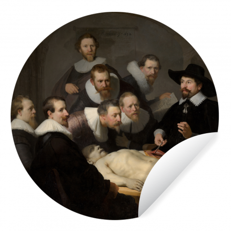 Runde Tapete - Die Anatomiestunde von Dr. Nicolaes Tulp - Gemälde von Rembrandt van Rijn
