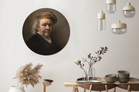 Runde Tapete - Selbstporträt - Gemälde von Rembrandt van Rijn-3