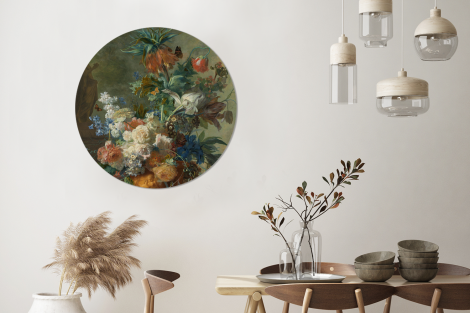 Behangcirkel - Stilleven met bloemen - Schilderij van Jan van Huysum-3