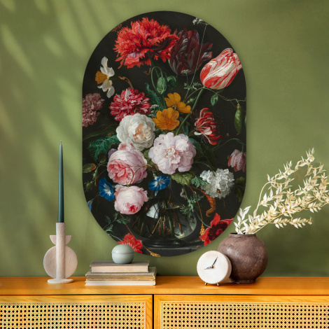 Goebel Wandbild JD de Heem - Blumen in Vase, Artis Orbis, Porzellan, 41x41 cm