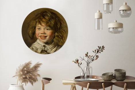 Runde Tapete - Lachender Junge - Frans Hals Gemälde-3