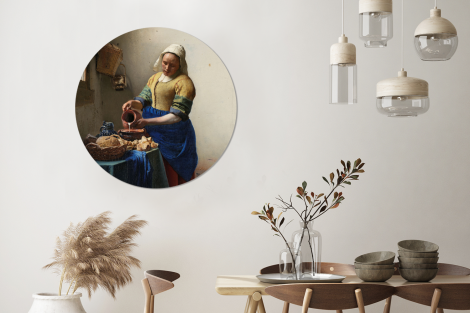 Behangcirkel - Het melkmeisje - Schilderij van Johannes Vermeer-thumbnail-3