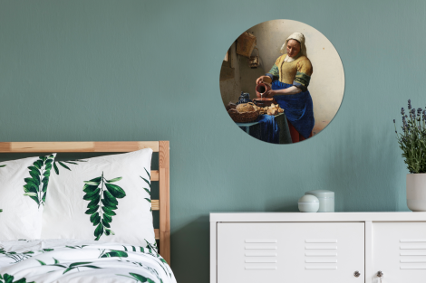 Behangcirkel - Het melkmeisje - Schilderij van Johannes Vermeer-thumbnail-4