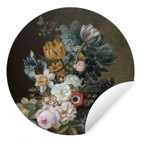 Behangcirkel - Stilleven met bloemen - Schilderij van Eelke Jelles Eelkema